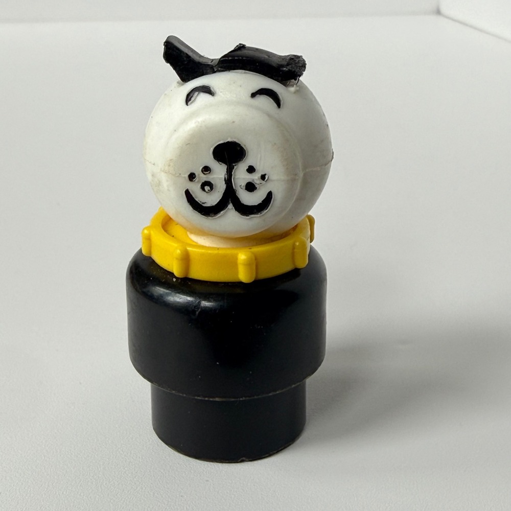 Fisher-Price Little People Lucky the Dog Unisex OS Black White Vintage Retro